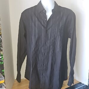 Tommy Bahama Black Button Down Shirt With Silver Accents. Medium